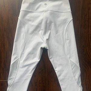 White Capri Lululemon Mesh Leggings